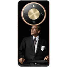 TechTree Honor Magic 8 Lite Uyumlu Ufka Bakan Lider Atatürk Baskılı Silikon Kılıf