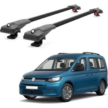 Cross Oto Aksesuarları Volkswagen Caddy Combi 2021-2026 için Ara Atkı Tavan Barı , Araca Özel , Kilitlenebilir Araç Üstü Ekipman Taşıma Barı (2 Adet)