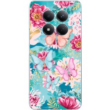 TechTree Redmi Note 15 Pro Plus Uyumlu Kelebekler ve Çiçekler Baskılı Silikon Kılıf