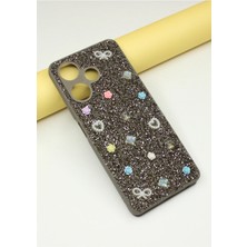 FoxPower Infinix Hot 30I Kılıf Taşlı Gül Desenli Silikon Kılıf