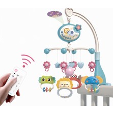 Apexma Pilli Işıklı Müzikli Kumandalı Projektörlü Sabitlemeli Çıngıraklı Dişlikli Dönence - Uyku Arkadaşı