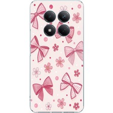 TechTree Redmi Note 15 Pro 5g Uyumlu Pembe Fiyonk, Çiçek ve Puantiye Baskılı Silikon Kılıf