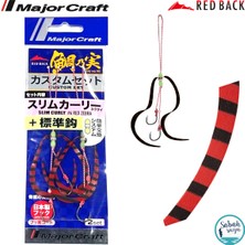 Major Craft Rb Slim Curly Tai Rubber Iğneli Yedek Kuyruk #06 Red Zebra (2 Adet)