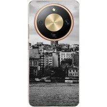 TechTree Honor Magic 8 Lite Uyumlu Galata Kulesi ve Deniz Manzaralı Baskılı Silikon Kılıf