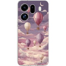 TechTree Oppo Find X9 Pro Uyumlu Mor Gökyüzü ve Uçan Balon Baskılı Silikon Kılıf