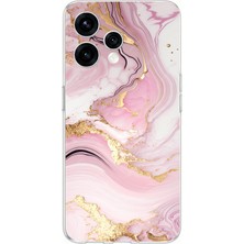 TechTree Oppo  Reno 15 - Reno 15F Uyumlu Pembe Mermer Baskılı Silikon Kılıf