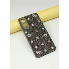 FoxPower Samsung S25 Edge Taşlı Kılıf Gül Desenli Silikon Kılıf