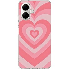 TechTree Infinix Smart 10 Uyumlu Pembe Kalpler Baskılı Silikon Kılıf