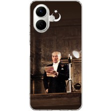TechTree Infinix Smart 10 Uyumlu Atatürk Ilk Meclis Konuşması Baskılı Silikon Kılıf