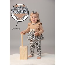 Name Baby & Kids Kız Bebek Leopar Fırfırlı 3'lü Takım COCAS-24119