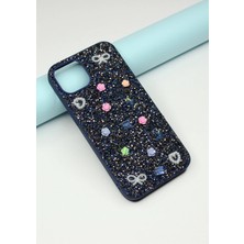 FoxPower Iphone 13 / 14 Taşlı Kılıf Gül Desenli Silikon Kılıf