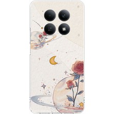 TechTree Redmi Note 15 4g Uyumlu Gezegen, Yıldız ve Gül Baskılı Silikon Kılıf