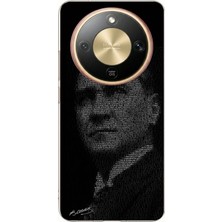 TechTree Honor Magic 8 Lite Uyumlu Gençliğe Hitabe Yazılı Atatürk Silüeti Baskılı Silikon Kılıf