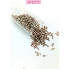 Uzun Boru Kesme Boncuk Çap 2mm Uzunluk 10 mm - 20 Gram - Koyu Bej - BNC225 Nemere