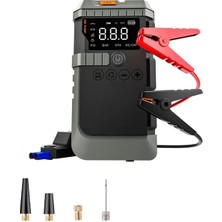 Şarjlı 12.000 Mah Taşınabilir Çanta Araç Akü Şarj Takviyeli Işıklı Hava Kompresörü Powe