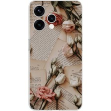 TechTree Oppo  Reno 15 - Reno 15F Uyumlu Retro Gazete Güller Tasarımlı Baskılı Silikon Kılıf