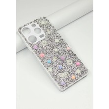 FoxPower Tecno Spark 10 Pro Taşlı Kılıf Gül Desenli Silikon Kılıf