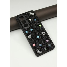 FoxPower Infinix Hot 50 Pro Plus Taşlı Kılıf Gül Desenli Silikon Kılıf