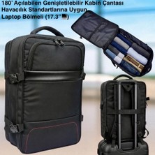 Canaris 17.3 İnç Genişletilebilir Laptop Sırt Çantası Su Geçirmez, Çok Gözlü, Kabin Boy Seyahat & İş Çantası