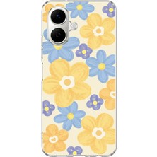 TechTree Infinix Smart 10 Uyumlu Soft Pastel Çiçek Bahçesi Baskılı Silikon Kılıf