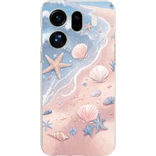 TechTree Oppo Find X9 Pro Uyumlu Sahil Deniz Kabuğu Baskılı Silikon Kılıf