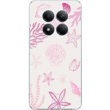 TechTree Redmi Note 15 Pro Plus Uyumlu Pembe Deniz Yıldızı ve Kabuk Baskılı Silikon Kılıf