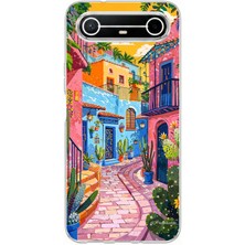 TechTree Tecno Spark Slim 5g Uyumlu Renkli Sanat Sokak Silikon Kılıf Baskılı Silikon Kılıf