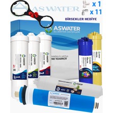 As Water Tüm Kapalı Kasa (Inline) Cihazlar ile Uyumlu 7'li Elite Filtre Seti Vontron Membranlı