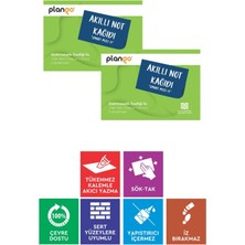 YEŞİL - Elektrostatik Akıllı Not Kağıdı 2 ADET Yapışkansız Post-it 7x10cm - 100 Sayfa - Plango