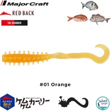 Major Craft Rb Curly Tai Rubber Worm 5cm #01 Orange (5 Adet)