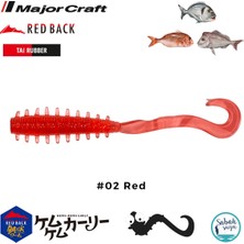 Major Craft Rb Curly Tai Rubber Worm 5cm #02 Red (5 Adet)