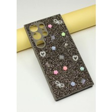 FoxPower Samsung S24 Ultra Taşlı Kılıf Gül Desenli Silikon Kılıf