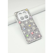 FoxPower Poco X7 Taşlı Kılıf Gül Desenli Silikon Kılıf