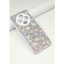 FoxPower Redmi 14C Taşlı Kılıf Gül Desenli Silikon Kılıf