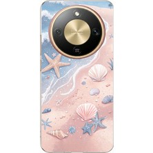 TechTree Honor Magic 8 Lite Uyumlu Sahil Deniz Kabuğu Baskılı Silikon Kılıf