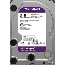 Wd Purple 3 Tb 5900RPM 64MB Sata 3 7/24 Güvenlik Harddisk (2.el 2 Yıl Garantili)