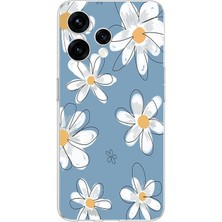 TechTree Oppo  Reno 15 - Reno 15F Uyumlu Mavi Papatya Bahçesi Baskılı Silikon Kılıf