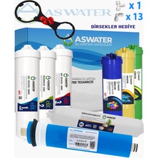 As Water Tüm Kapalı Kasa (Inline) Cihazlar ile Uyumlu 8'li Elite Filtre Seti Vontron Membranlı