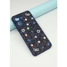 FoxPower Vivo Y16 Kılıf Taşlı Gül Desenli Silikon Kılıf