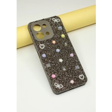 FoxPower Vivo Y28 Kılıf Taşlı Gül Desenli Silikon Kılıf