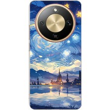 TechTree Honor Magic 8 Lite Uyumlu Yıldızlı Gökyüzü ve Şehir Silüeti Baskılı Silikon Kılıf