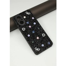 FoxPower Realme 12 Lite / C67 Kılıf Taşlı Gül Desenli Silikon Kılıf