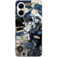 TechTree Infinix Smart 10 Uyumlu Retro Astronot Tasarımlı Baskılı Silikon Kılıf