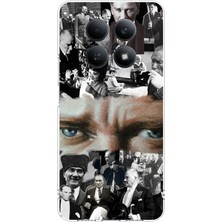 TechTree Redmi Note 15 4g Uyumlu Atatürk Renkli Kolaj Gözler Baskılı Silikon Kılıf