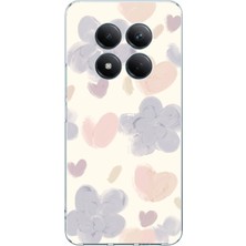 TechTree Redmi Note 15 Pro 5g Uyumlu Pastel Boya Bahçesi Çiçek ve Kalp Baskılı Silikon Kılıf