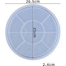 Hobiflex Silikon Kalıp Taş Tozu Ithal Dekoratif Büyük Yuvarlak Sunum Tepsi Tabak Kalıbı Epoksi HB460-0167