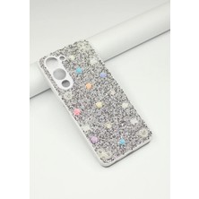 FoxPower Vivo Y04 Kılıf Taşlı Gül Desenli Silikon Kılıf