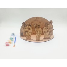 Icons Meslek Konsept Ahşap Boyama Seti, Çocuk Aktivite ve Sanat Etkinliği, Eğitici Boyama Set