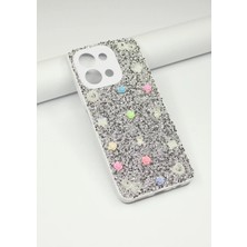 FoxPower Vivo Y28 Kılıf Taşlı Gül Desenli Silikon Kılıf