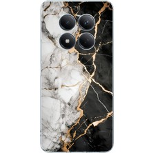 TechTree Redmi Note 15 Pro 4g Uyumlu Siyah Beyaz Mermer Baskılı Silikon Kılıf